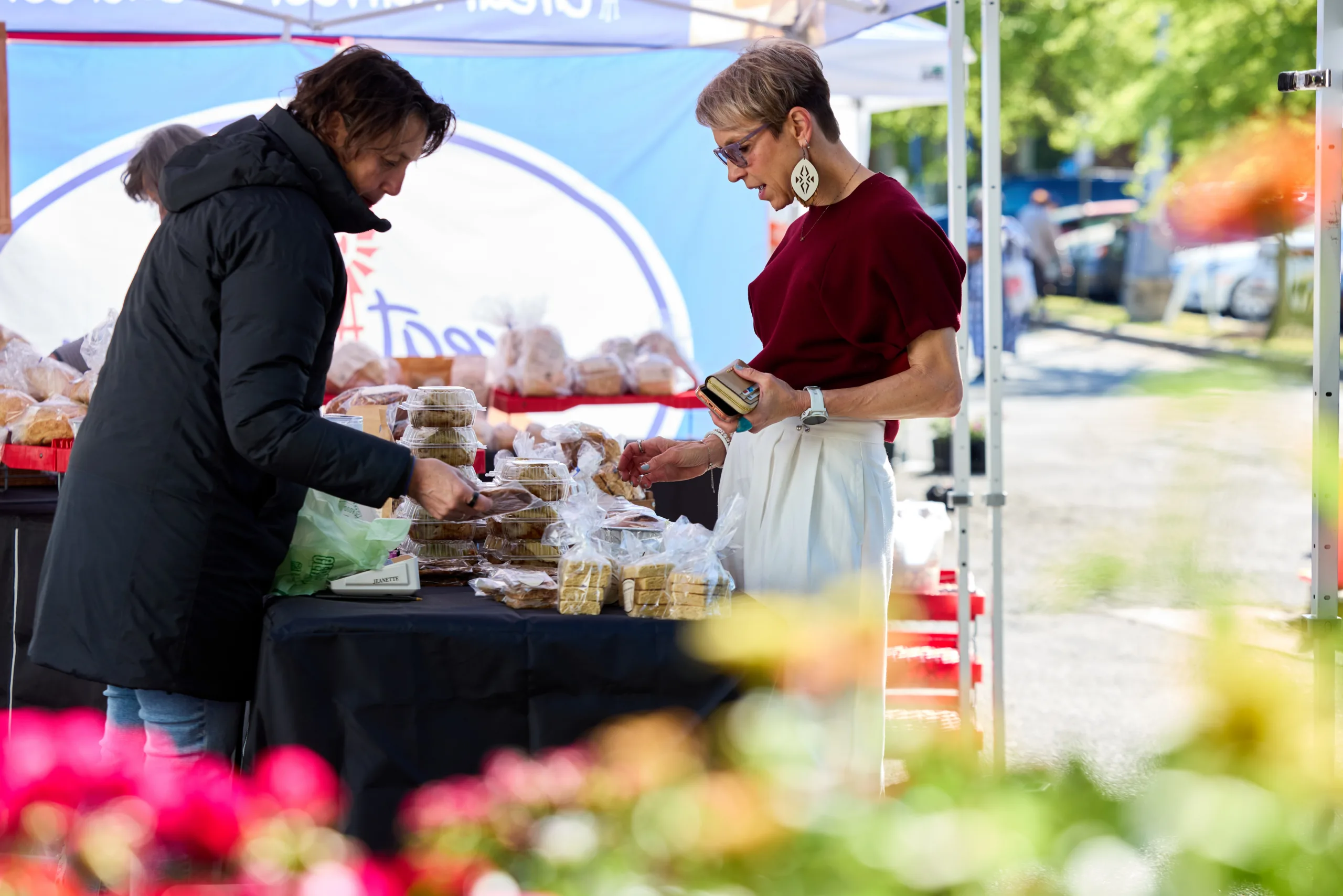 A man shopping a the farmers market